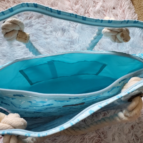 RARE Shanghai Disney 2-piece beach tote bag purse translucent blue Mickey anchor - Picture 13 of 13